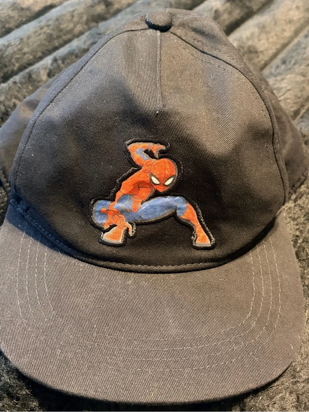 GAP Black Kids Spider-Man Embroidered Patch Cap with Red and Blue